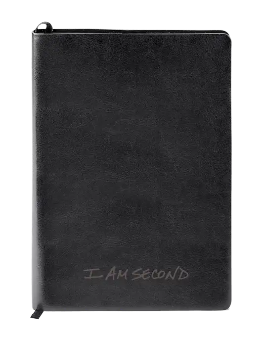 Fabrizio Black Soft Cover 5.75 x 8.125 Journal w/I Am Second Logo