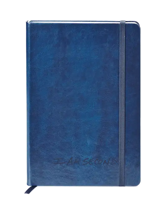 Fabrizio Blue Hard Cover 5.75 x 8.3 Journal w/I Am Second Logo