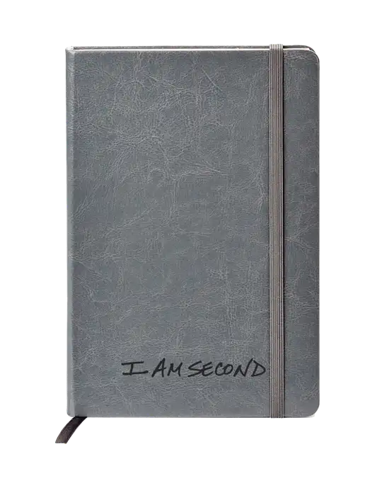 Fabrizio Grey Hard Cover 5.75 x 8.3 Journal w/I Am Second Logo