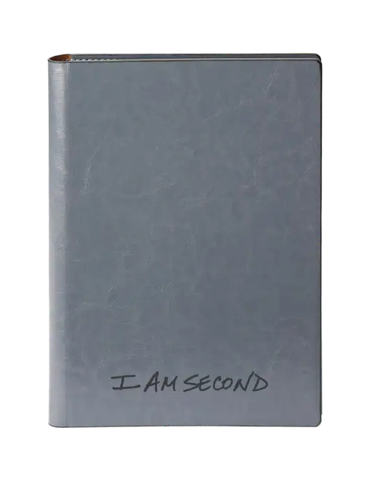 Fabrizio Grey 7 x 9.625 Padfolio & Refillable Notepad w/I Am Second Logo