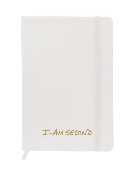 Fabrizio White Hard Cover 5.75 x 8.3  Journal w/I Am Second Logo