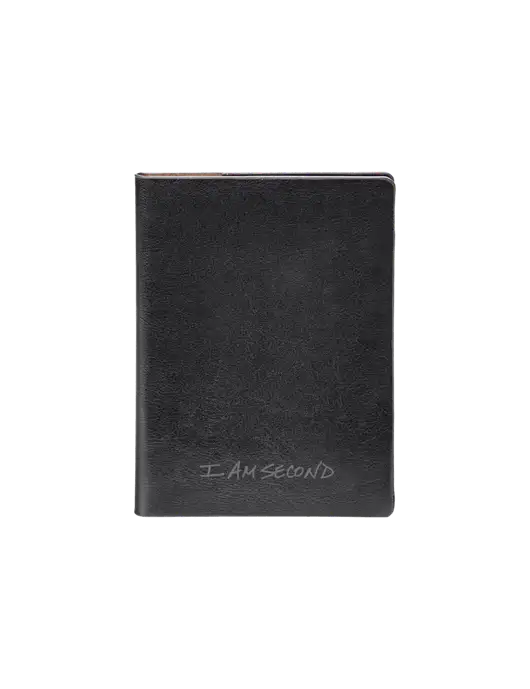 Fabrizio Black Rfid Passport Holder w/I Am Second Logo