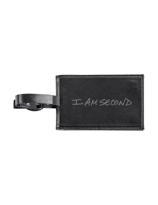 Fabrizio Black Executive Luggage Tag w/I Am Second Logo