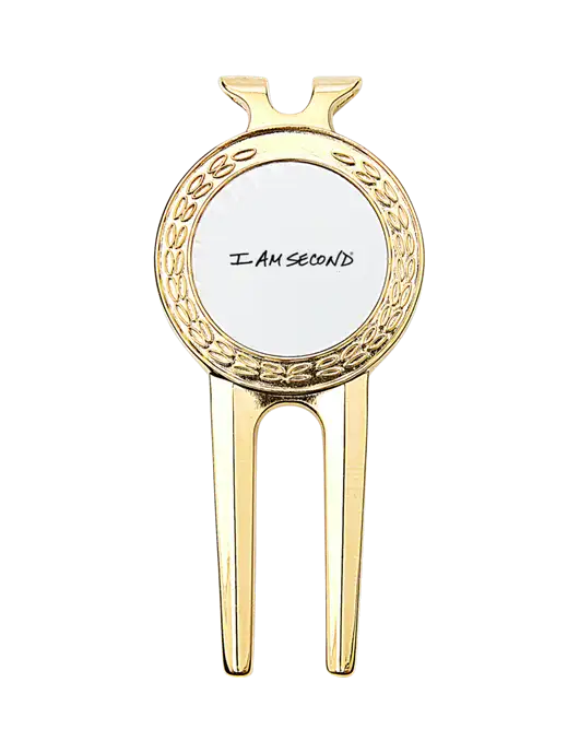 Gold Divot Tool, 1.5 x 3 w/I Am Second Logo