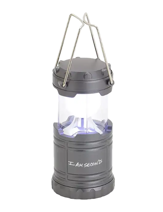 Gunmetal Mini Retro Lantern w/I Am Second Logo