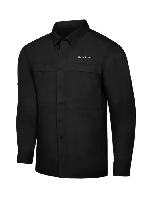 Black Long Sleeve UV Daybreak Shirt w/I Am Second Logo