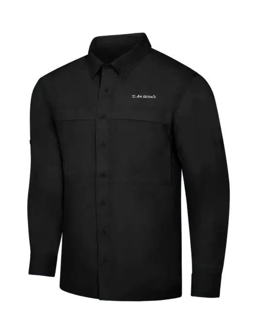 Black Long Sleeve UV Daybreak Shirt w/I Am Second Logo