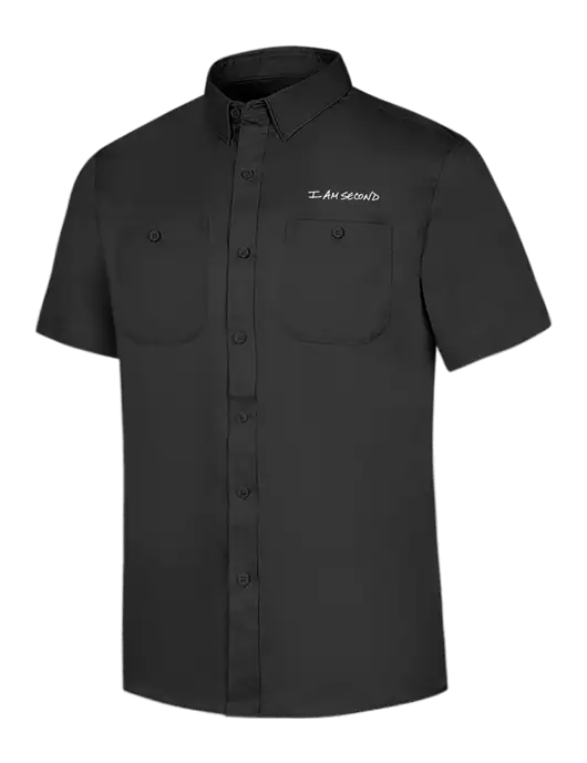 Red Kap Black Short Sleeve Work Shirt w/I Am Second Logo