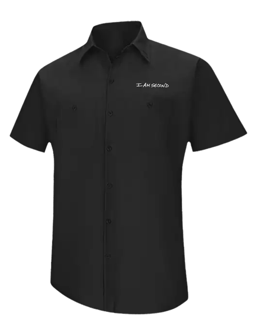 Red Kap Black Short Sleeve Work Shirt w/I Am Second Logo