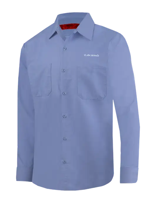 Red Kap Light Blue Long Sleeve Work Shirt w/I Am Second Logo