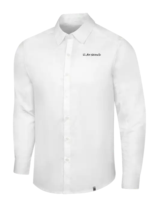 OGIO White Commuter Woven Shirt w/I Am Second Logo