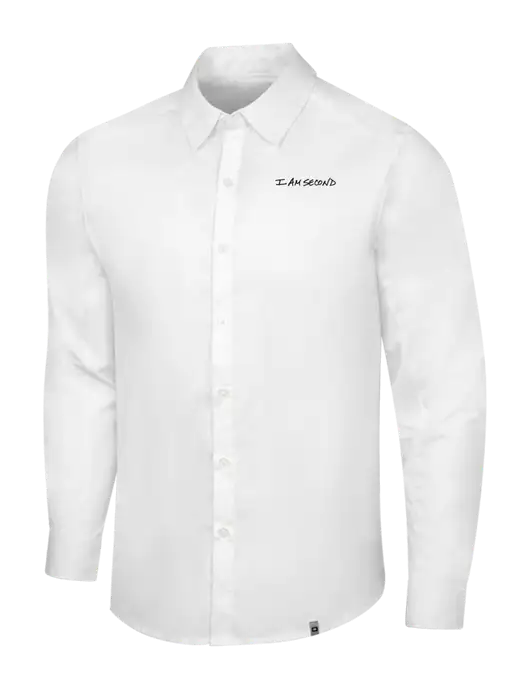 OGIO White Commuter Woven Shirt w/I Am Second Logo