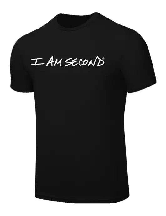 BELLA+CANVAS Black CVC Short Sleeve Tee w/I Am Second Logo