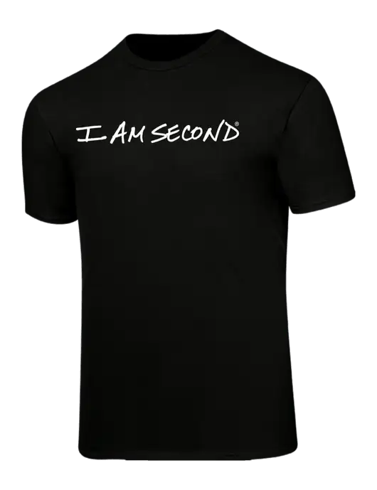 Black Heavyweight 6.1 oz T-Shirt w/I Am Second Logo