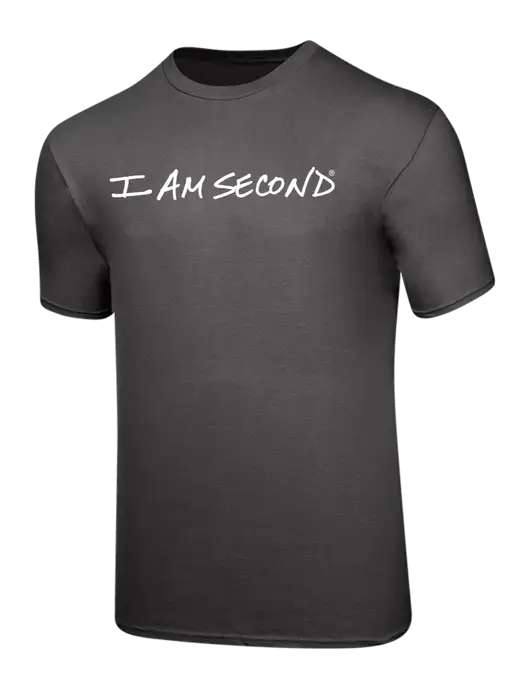 Charcoal Heavyweight 6.1 oz T-Shirt w/I Am Second Logo