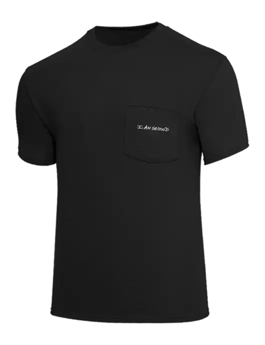 Core Blend Black Pocket T-Shirt w/I Am Second Logo