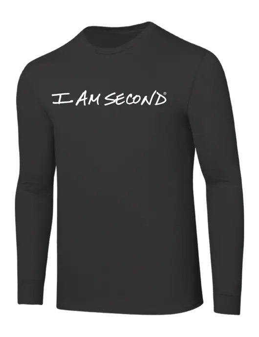 Core Blend Charcoal Grey Long Sleeve Tee w/I Am Second Logo