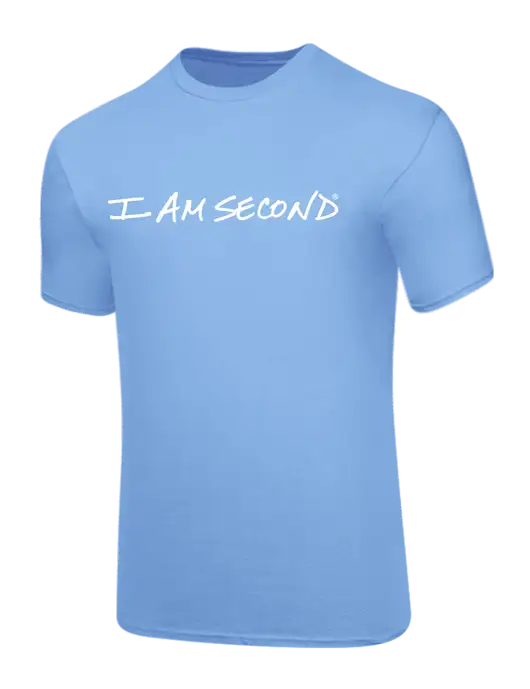 Core Blend Light Blue T-Shirt w/I Am Second Logo