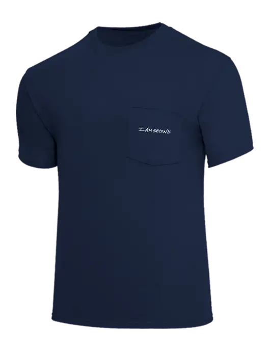 Core Blend Navy Pocket T-Shirt w/I Am Second Logo