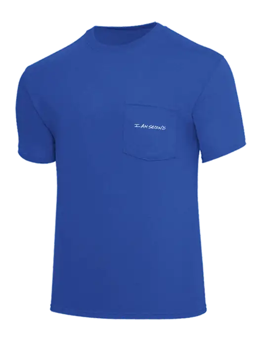 Core Blend Royal Pocket T-Shirt w/I Am Second Logo