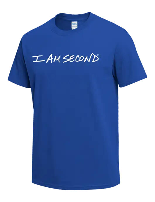 Dark Royal Heavyweight 6.1 oz T-Shirt w/I Am Second Logo