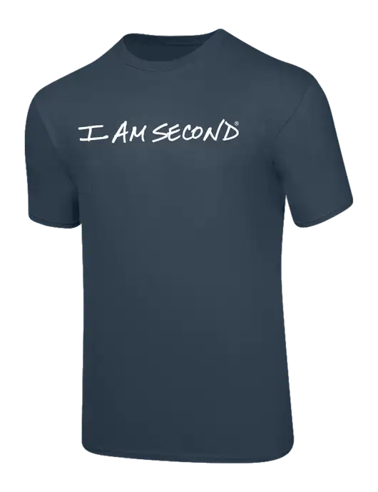 Dark Slate Blue Heavyweight 6.1 oz T-Shirt w/I Am Second Logo