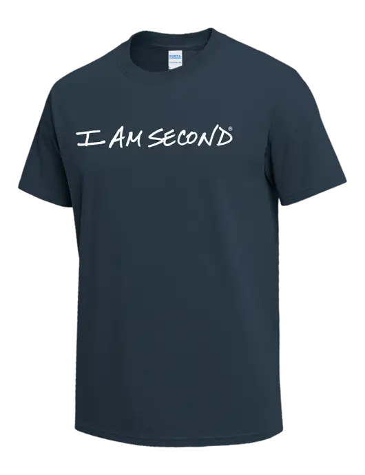 Dark Slate Blue Heavyweight 6.1 oz T-Shirt w/I Am Second Logo