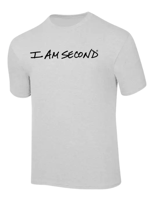 Light Grey Heather Heavyweight 6.1 oz T-Shirt w/I Am Second Logo