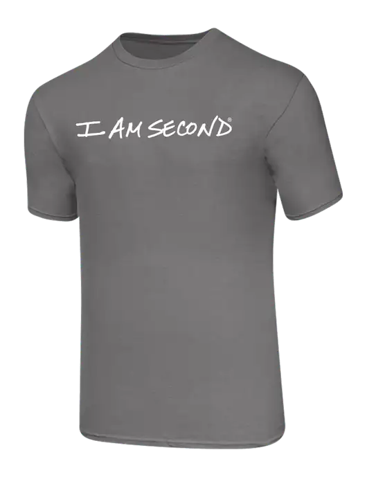 Medium Grey Heavyweight 6.1 oz T-Shirt w/I Am Second Logo