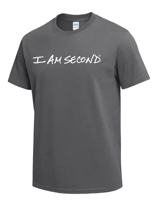 Medium Grey Heavyweight 6.1 oz T-Shirt w/I Am Second Logo
