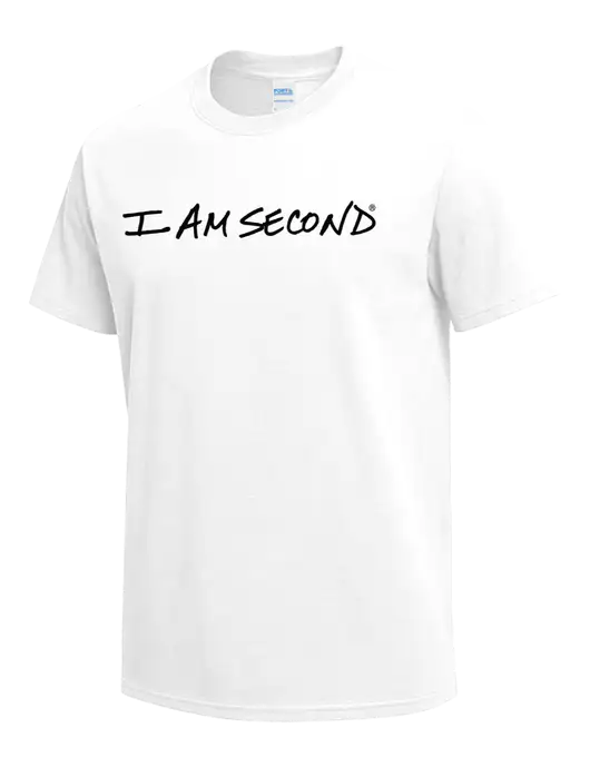 White Heavyweight 6.1 oz T-Shirt w/I Am Second Logo