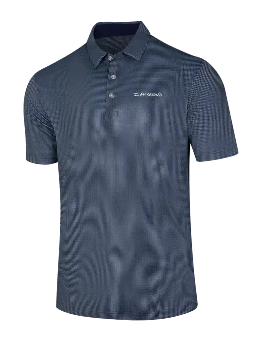 Callaway Navy Fashion Gingham Polo w/I Am Second Logo