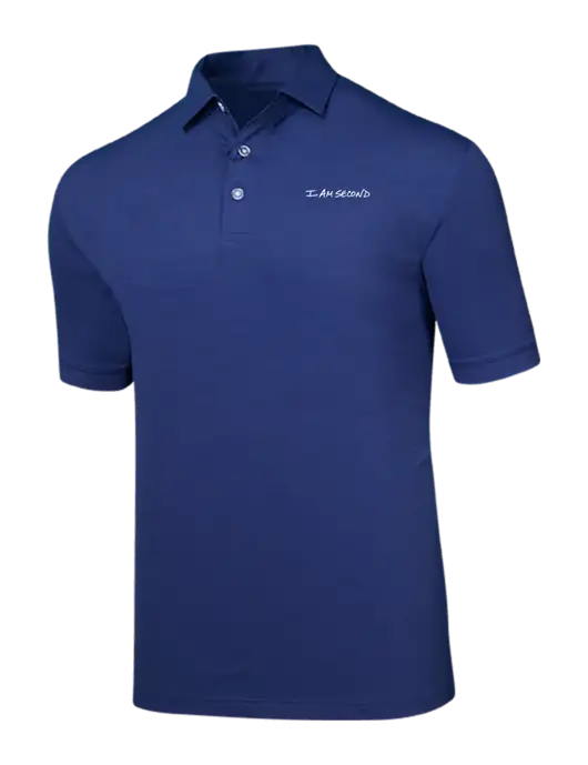 Callaway Navy Fashion Tonal Polo w/I Am Second Logo
