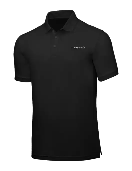 Black Core Classic Pique w/I Am Second Logo