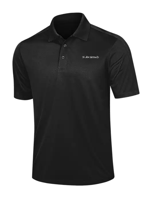 Black Diamond Textured Jacquard Polo w/I Am Second Logo