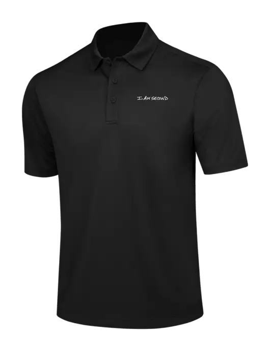 Black Silk Touch Performance Polo w/I Am Second Logo
