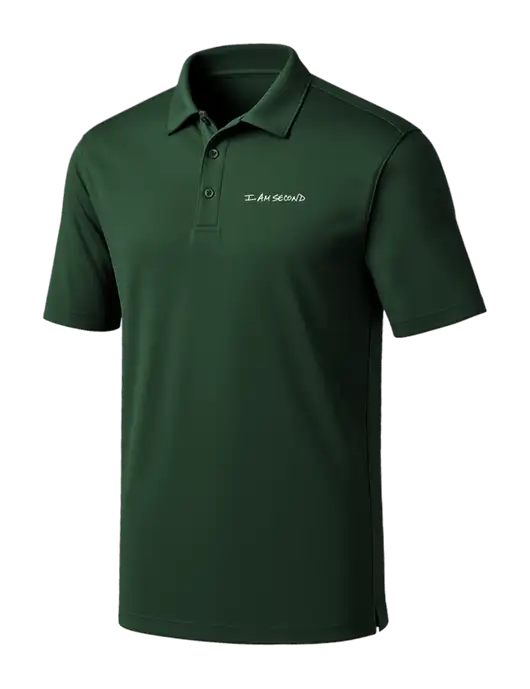Dark Green Silk Touch Performance Polo w/I Am Second Logo