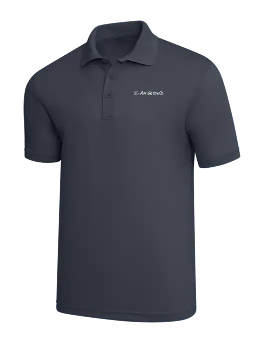 Dark Grey PosiCharge RacerMesh Polo w/I Am Second Logo