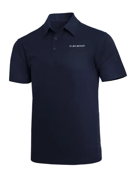 Dark Navy Dimension Polo w/I Am Second Logo