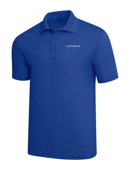 Dark Royal PosiCharge RacerMesh Polo w/I Am Second Logo