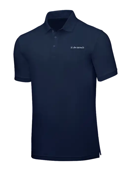 Navy Blue Core Classic Pique w/I Am Second Logo