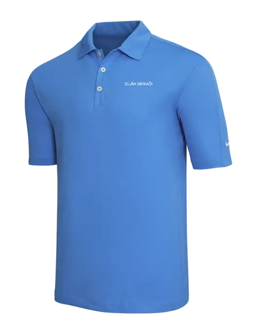 Nike Light Royal Blue Tech Sport Dri-FIT Polo w/I Am Second Logo