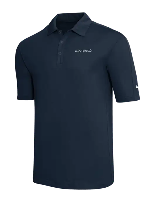 Nike Navy Tech Sport Dri-FIT Polo w/I Am Second Logo
