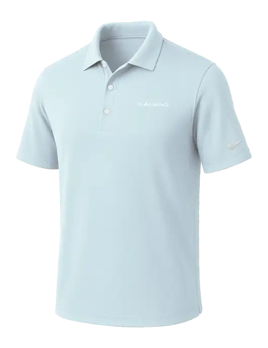NIKE Very Light Blue Dri-Fit Micro Pique Polo w/I Am Second Logo