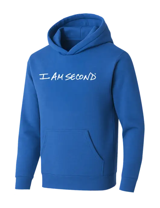 BELLA+CANVAS Royal Sponge Fleece Pullover Hoodie w/I Am Second Logo
