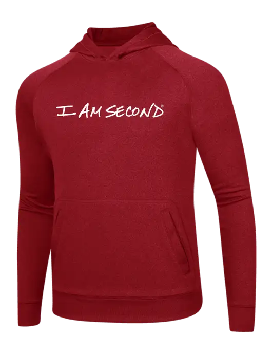 Tech True Red Fleece Hooded Sweatshirt w/I Am Second Logo