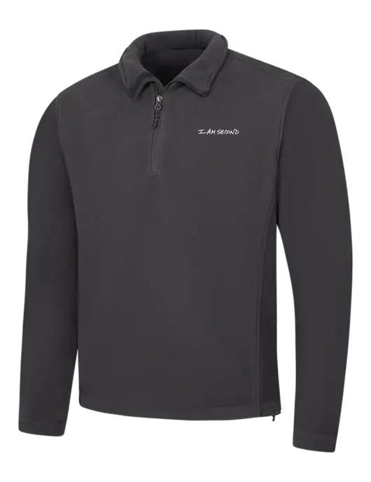 Dark Grey Fleece 1/4-Zip Pullover w/I Am Second Logo