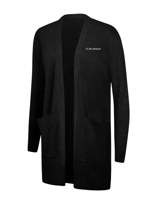 Mercer+Mettle Womens Black Open Front Cardigan Sweater w/I Am Second Logo