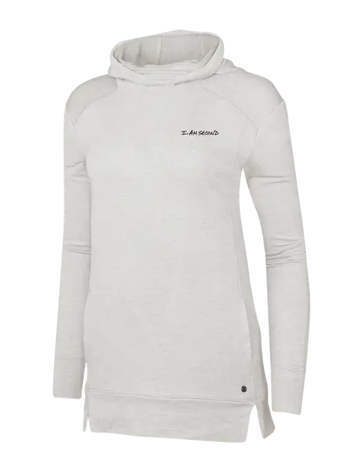 OGIO Ivory Snow Luuma Pullover Fleece Hoodie w/I Am Second Logo