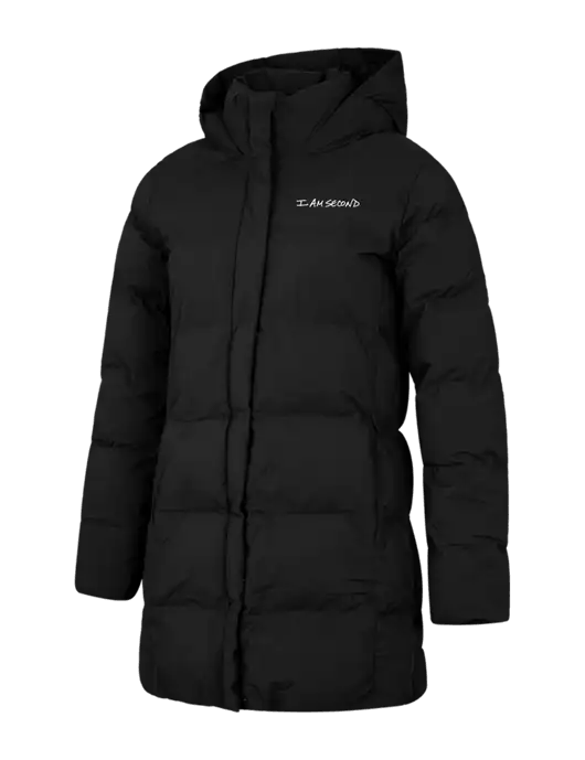 Mercer+Mettle Womens Deep Black Puffy Parka  w/I Am Second Logo